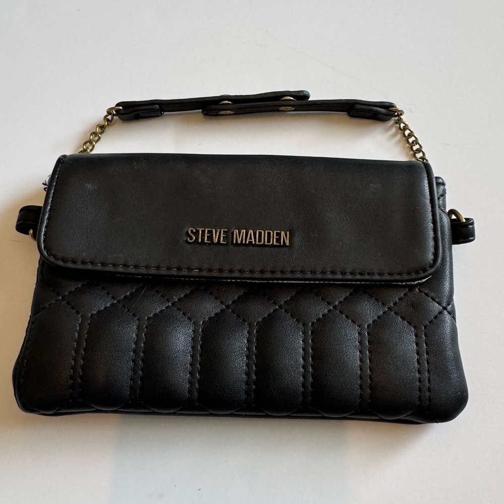 Steve Madden Black Quilted Clutch